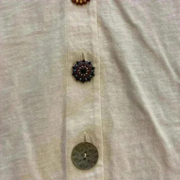 Soft Surroundings Women’s Sleeveless Delia Buttons Cotton V-Neck Tank NEW XS-S - Picture 4 of 13